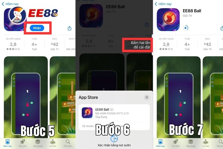 Tiến hành cài đặt app EE88 thông qua cửa hàng App Store